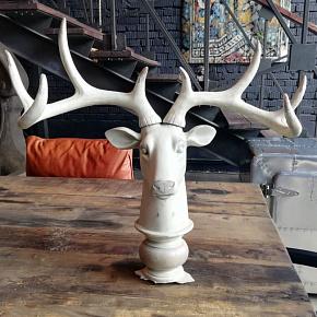 White Deer Head On Stand discount